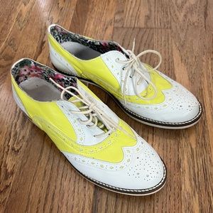 Made in Italy Lime Green White Oxford Shoes
